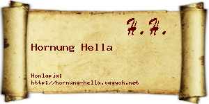 Hornung Hella névjegykártya